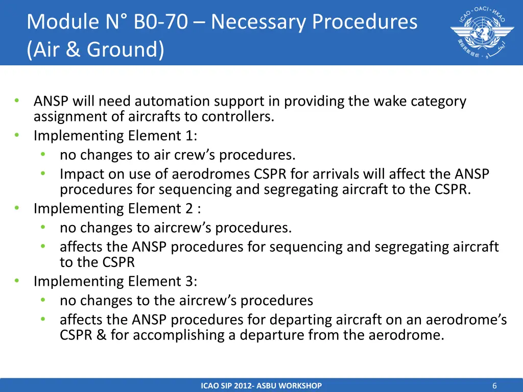 module n b0 70 necessary procedures air ground