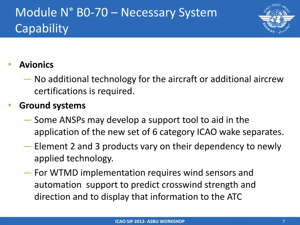 module n b0 70 necessary system capability