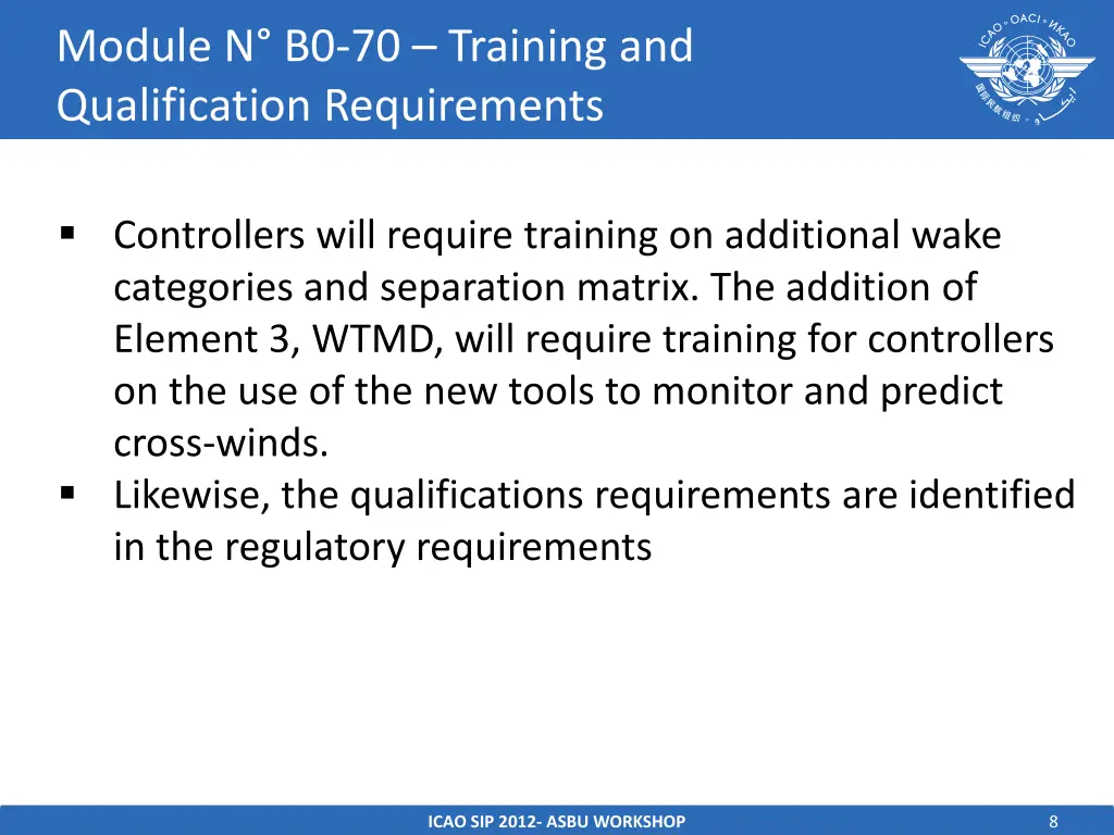 module n b0 70 training and qualification