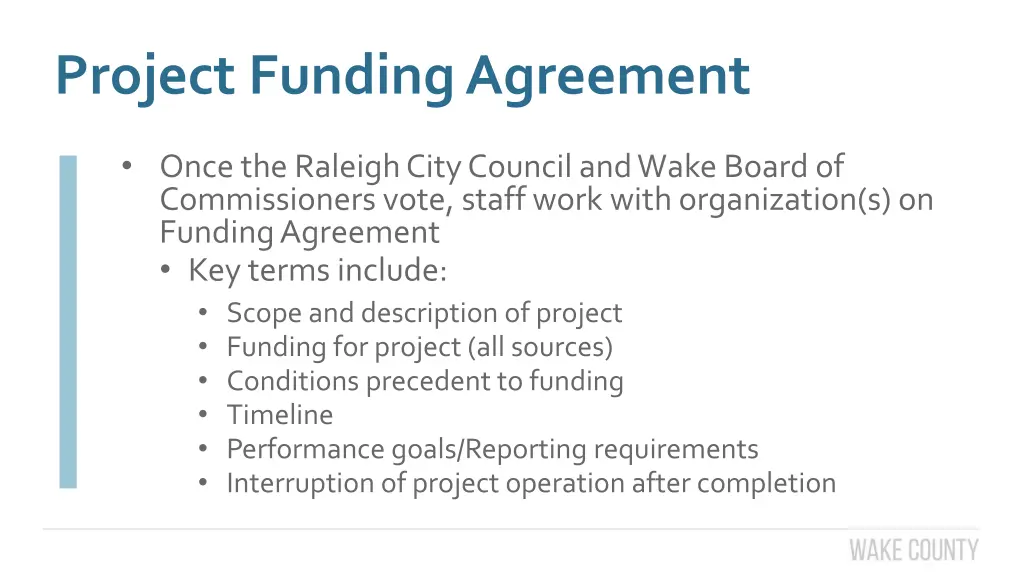 project funding agreement