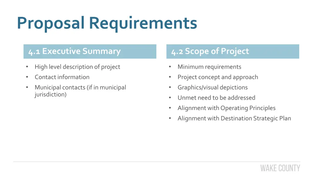 proposal requirements