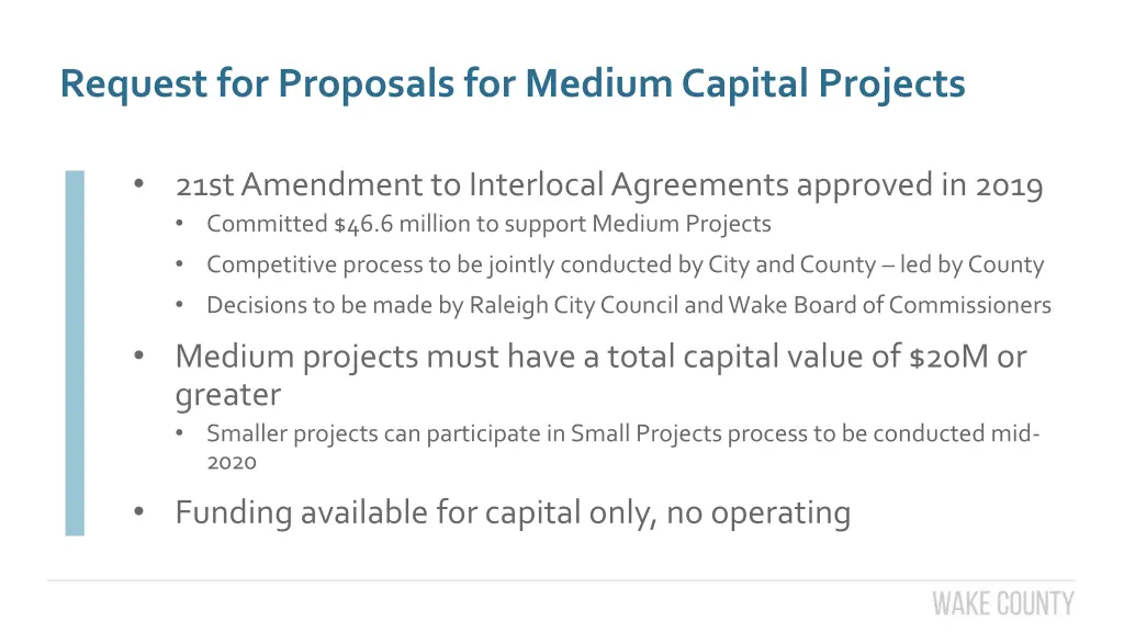 request for proposals for medium capital projects 1