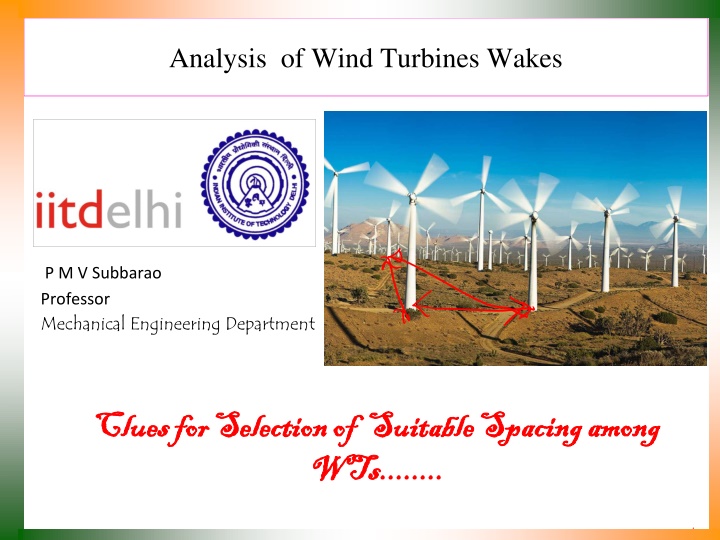 analysis of wind turbines wakes