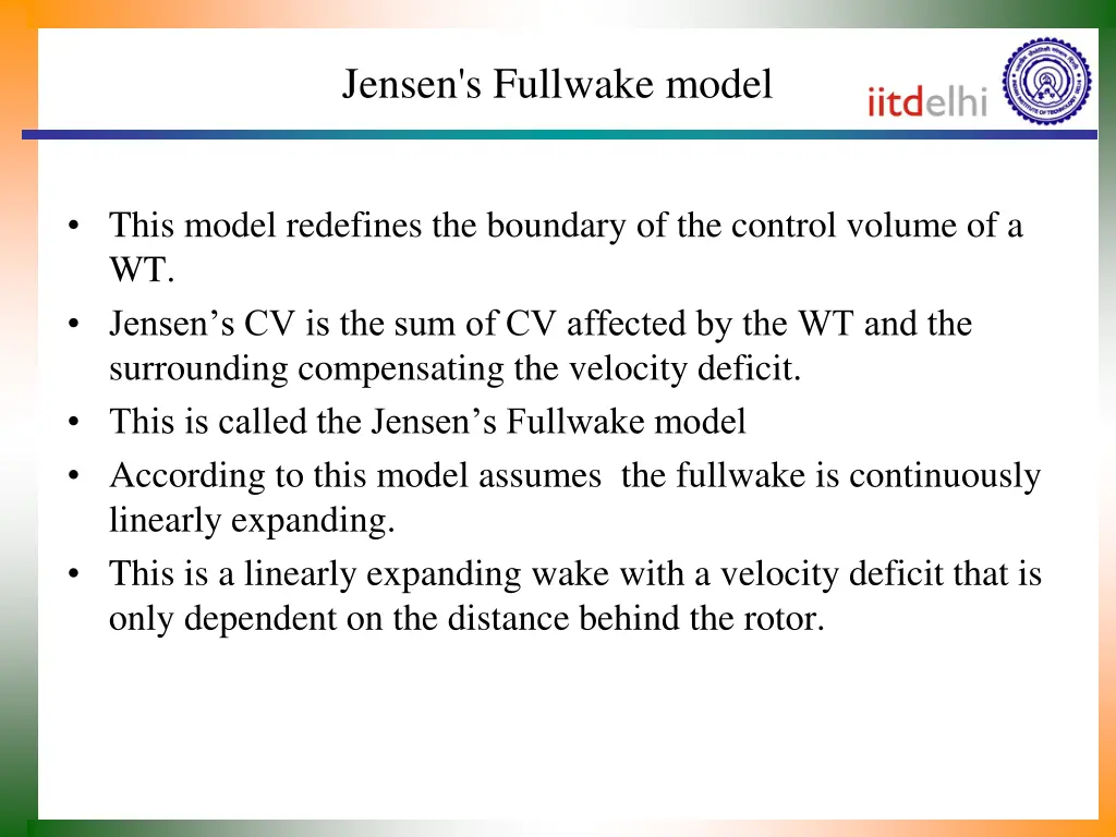 jensen s fullwake model