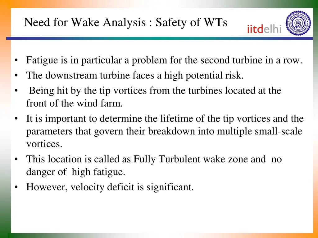 need for wake analysis safety of wts