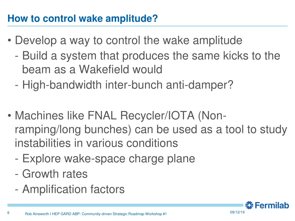 how to control wake amplitude