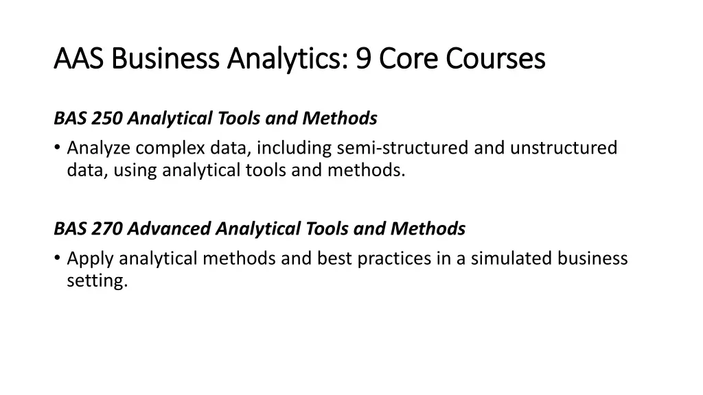 aas business analytics 9 core courses 3