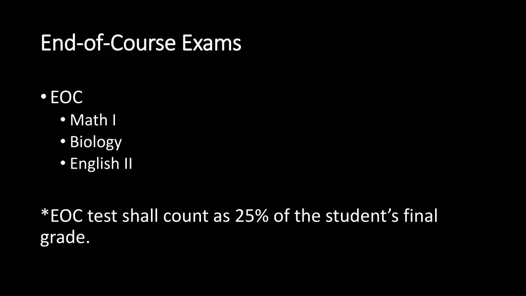 end end of of course exams course exams