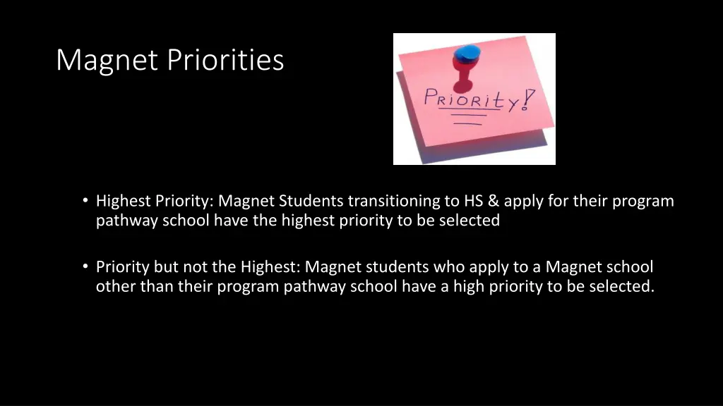 magnet priorities