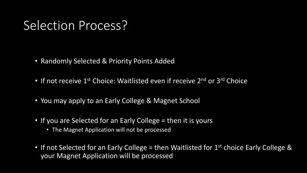 selection process