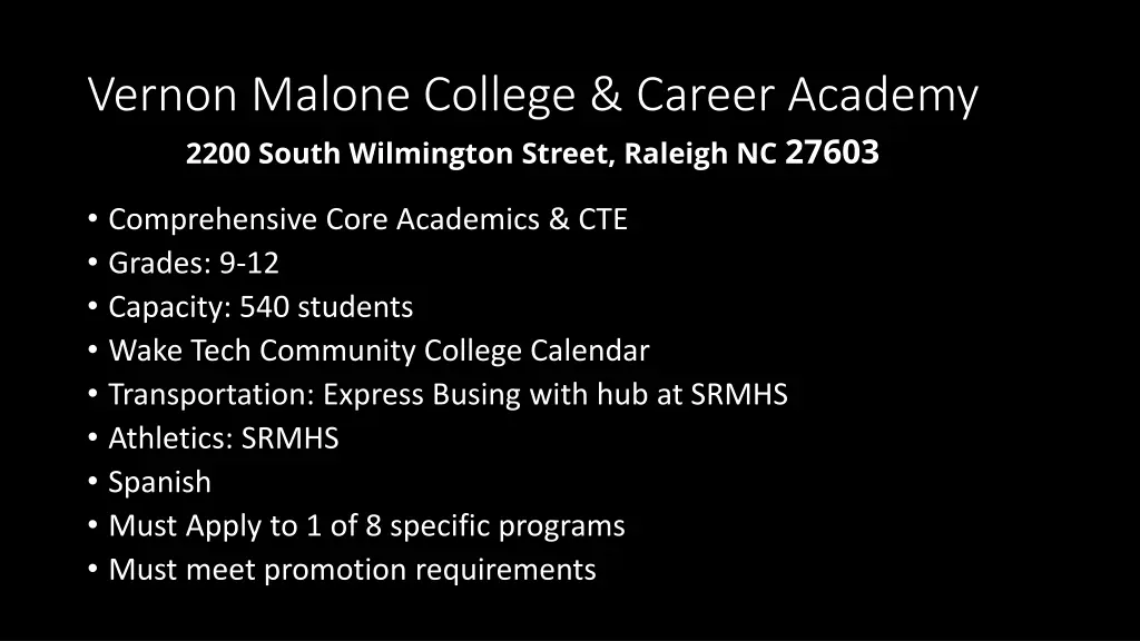 vernon malone college career academy 2200 south