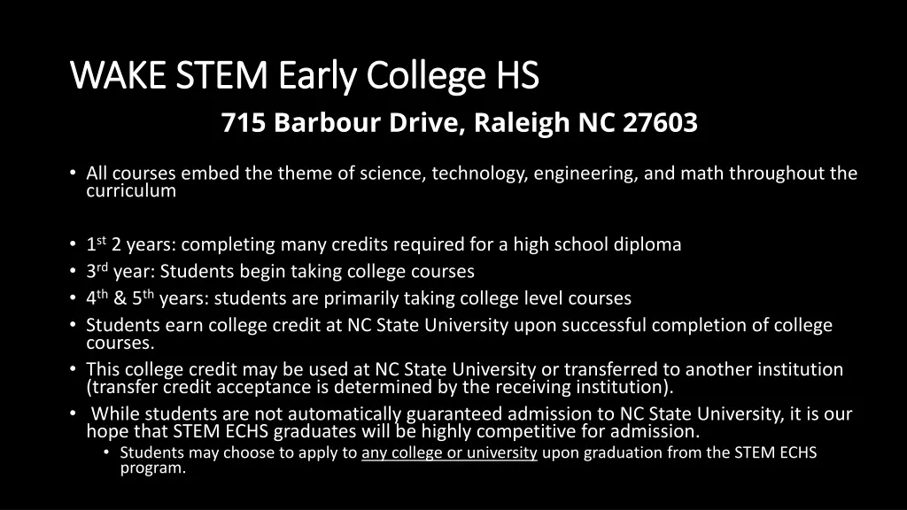 wake stem early college hs wake stem early