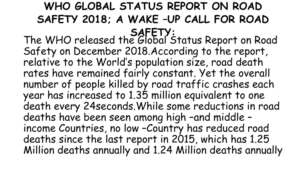 who global status report on road safety 2018 1