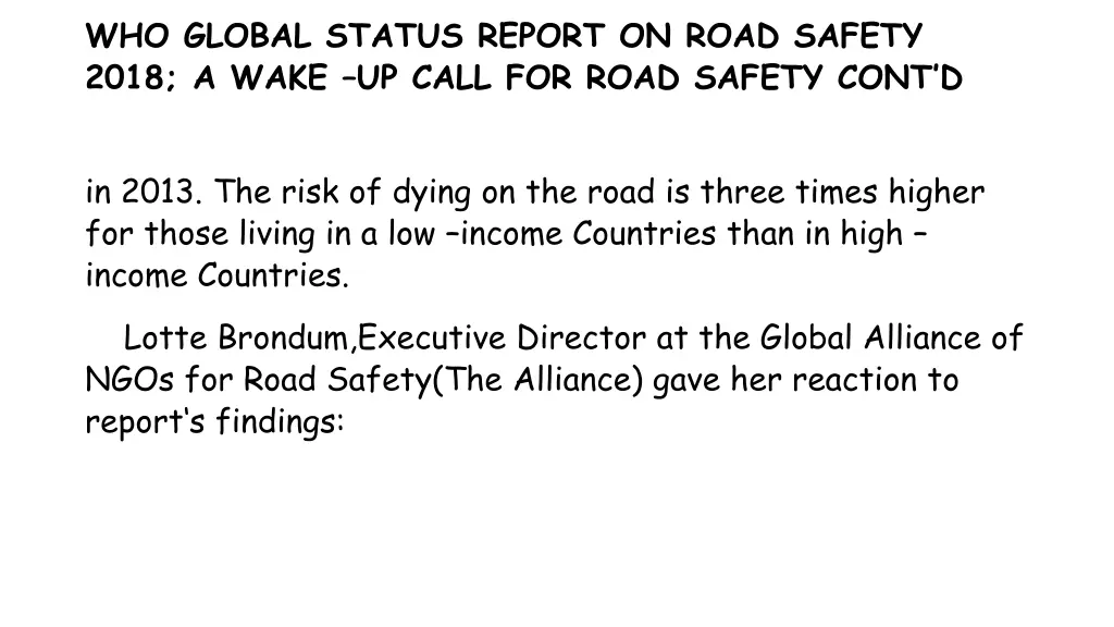 who global status report on road safety 2018 2