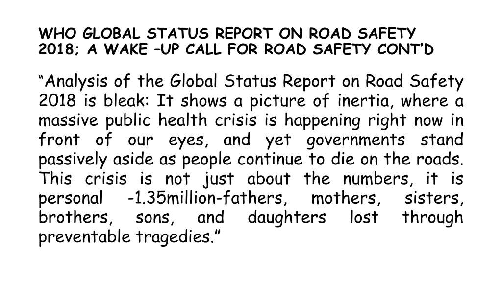 who global status report on road safety 2018 3