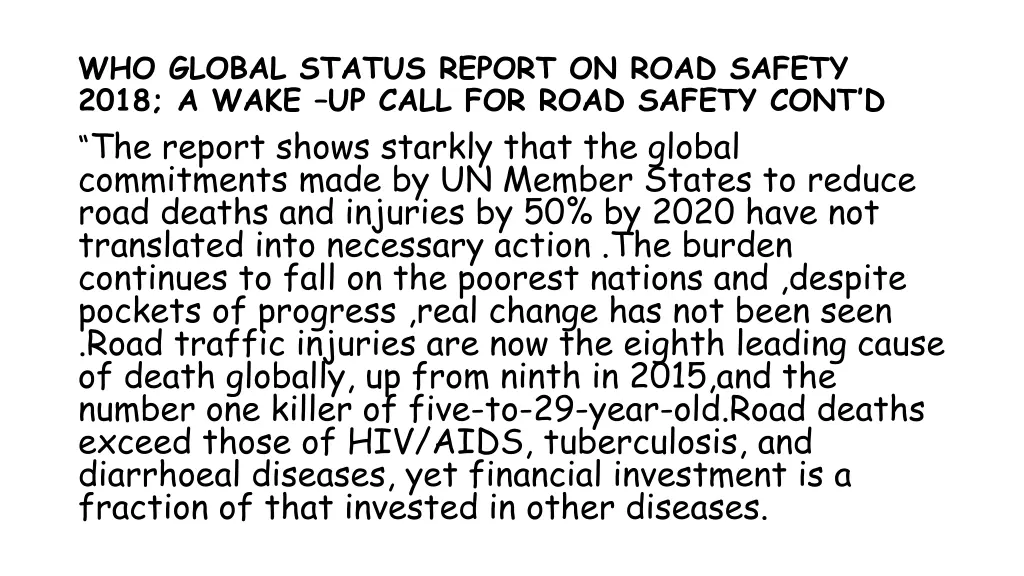 who global status report on road safety 2018 4