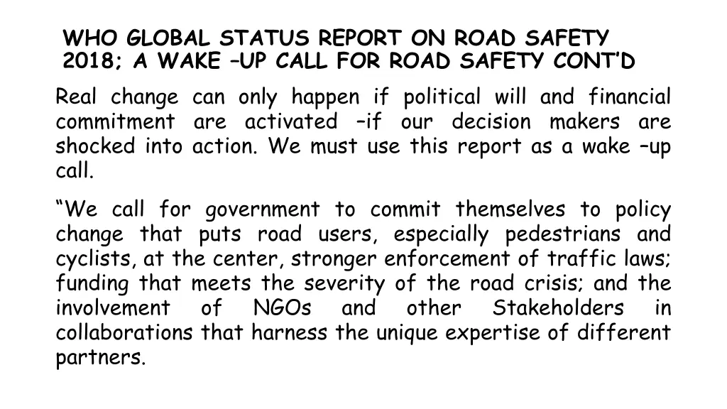 who global status report on road safety 2018 5