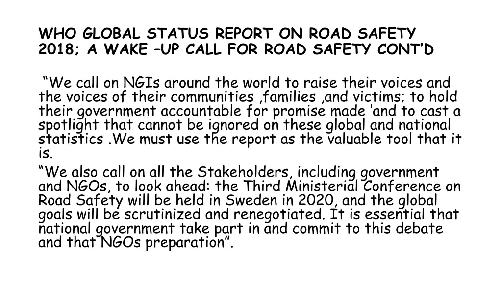 who global status report on road safety 2018 6