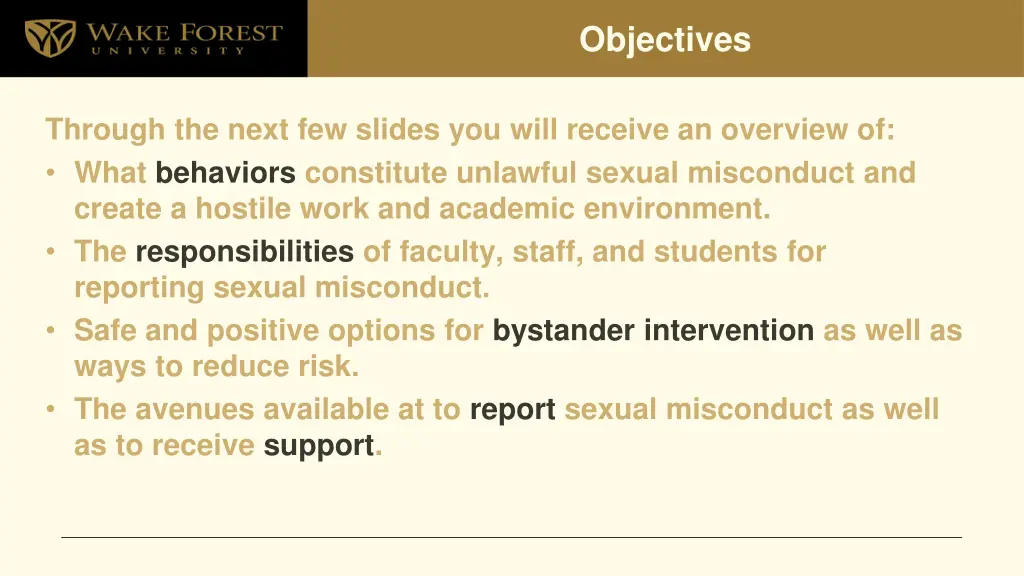 objectives