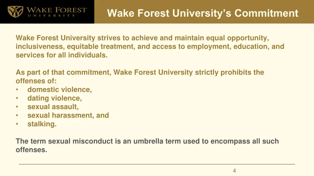 wake forest university s commitment