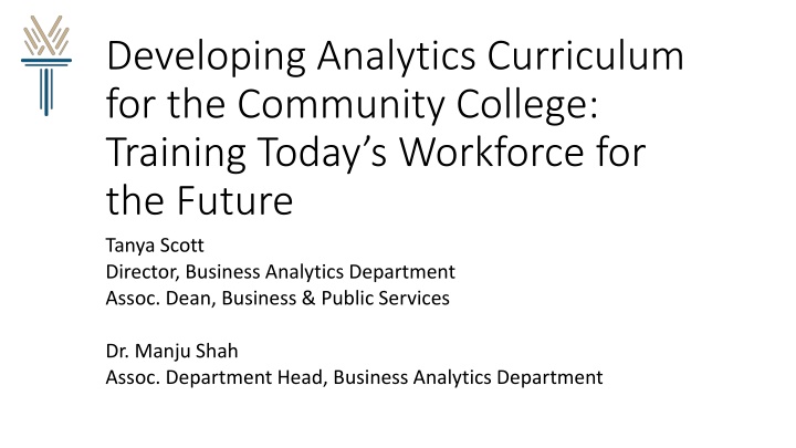 developing analytics curriculum for the community