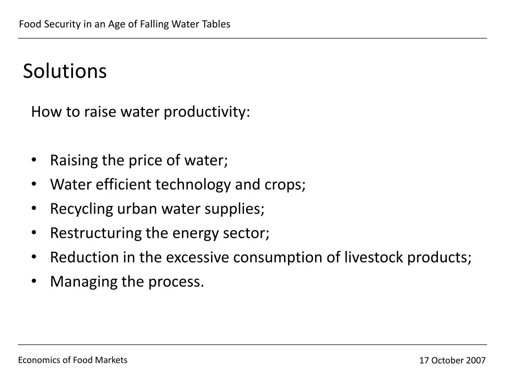 food security in an age of falling water tables 6