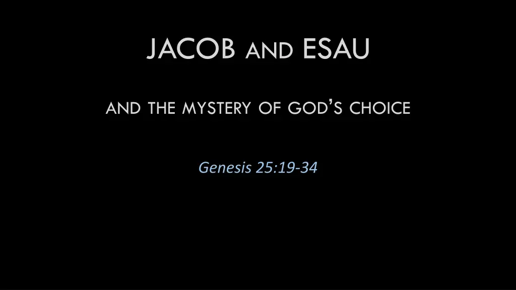 jacob and esau