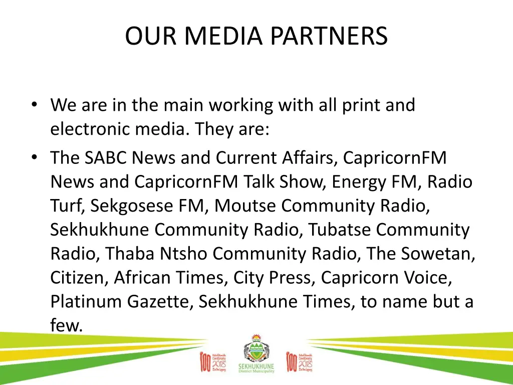 our media partners