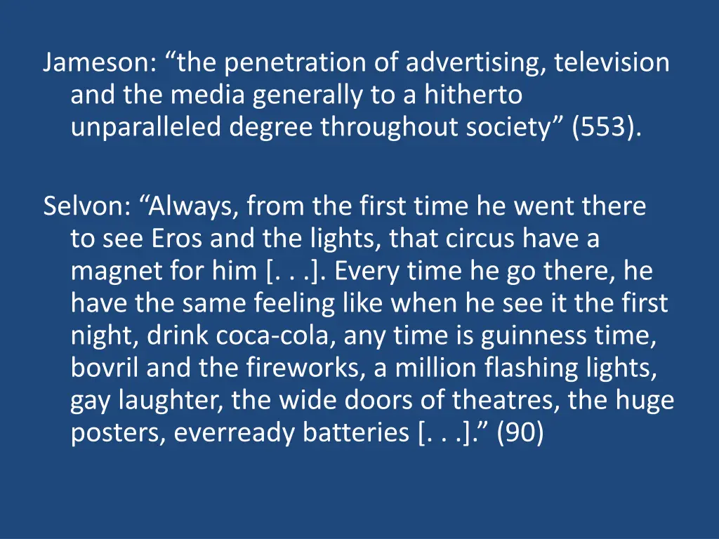 jameson the penetration of advertising television