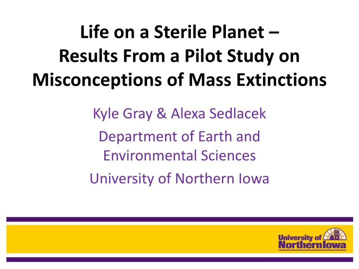 life on a sterile planet results from a pilot