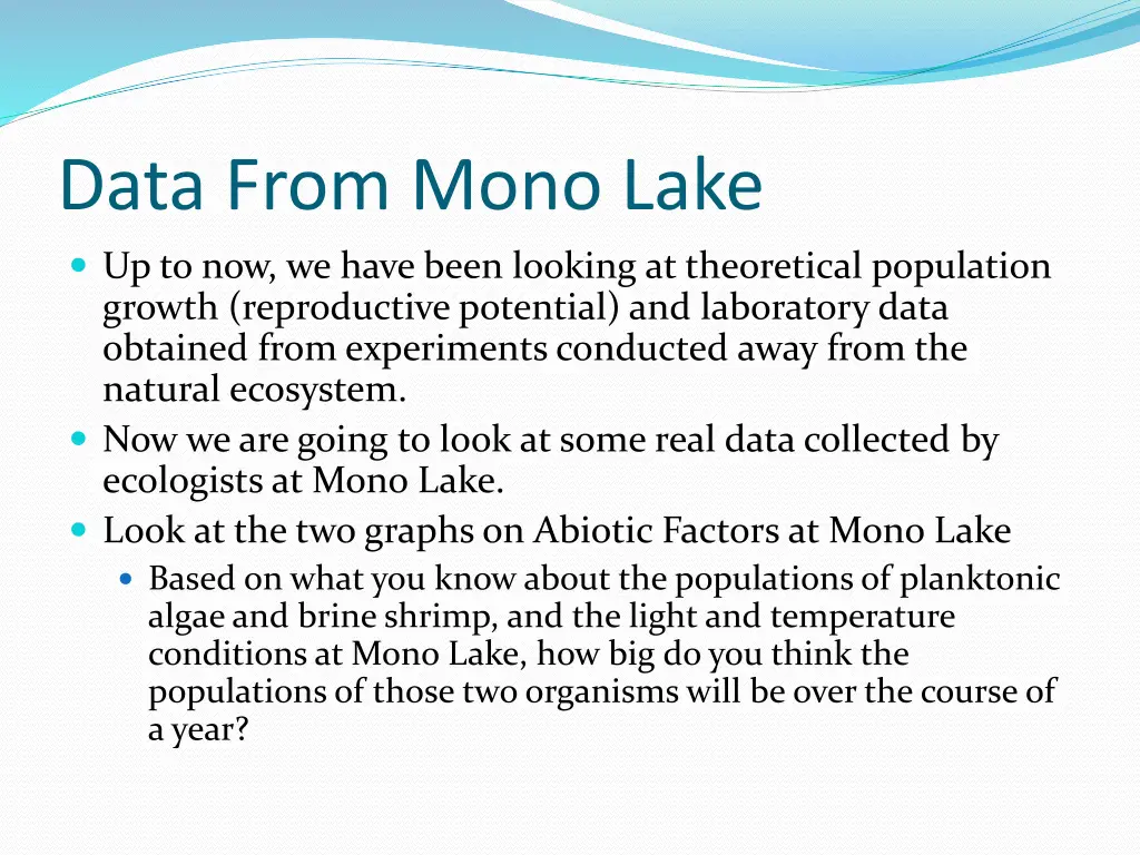 data from mono lake