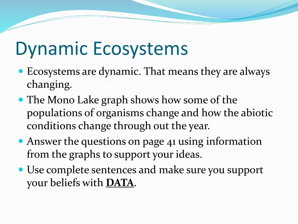 dynamic ecosystems