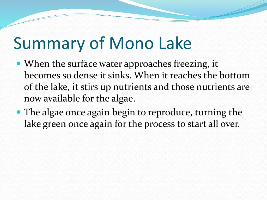 summary of mono lake 1