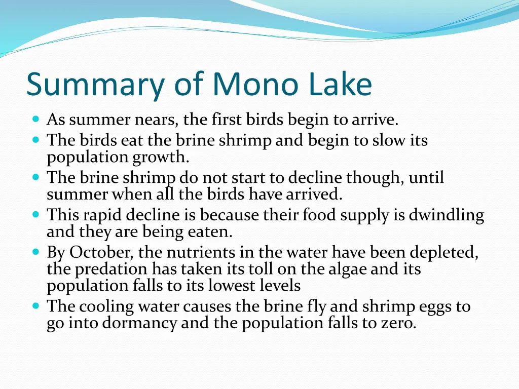 summary of mono lake as summer nears the first