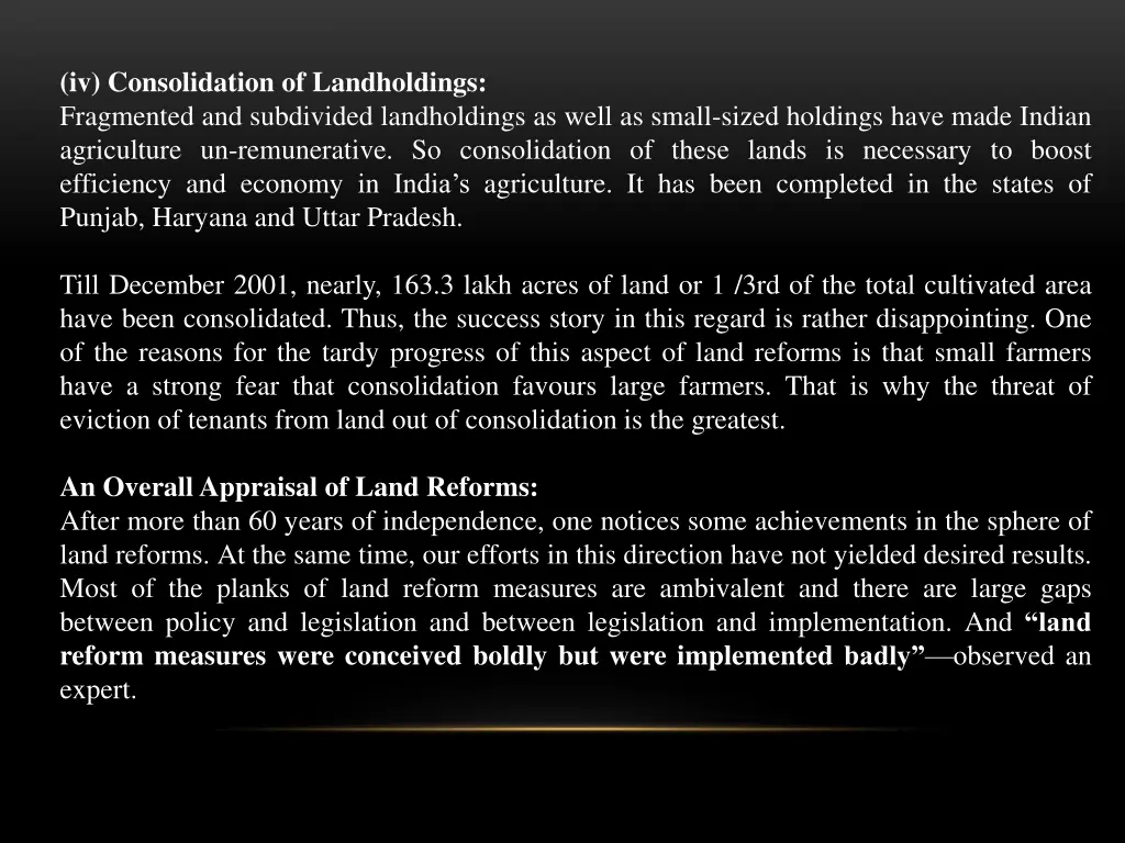 iv consolidation of landholdings fragmented