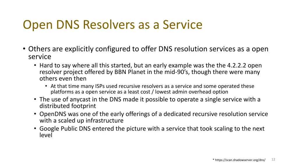 open dns resolvers as a service