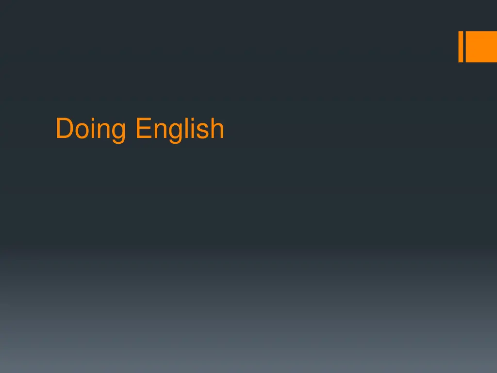 doing english