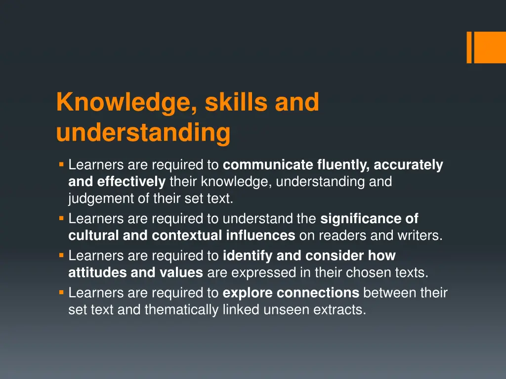 knowledge skills and understanding