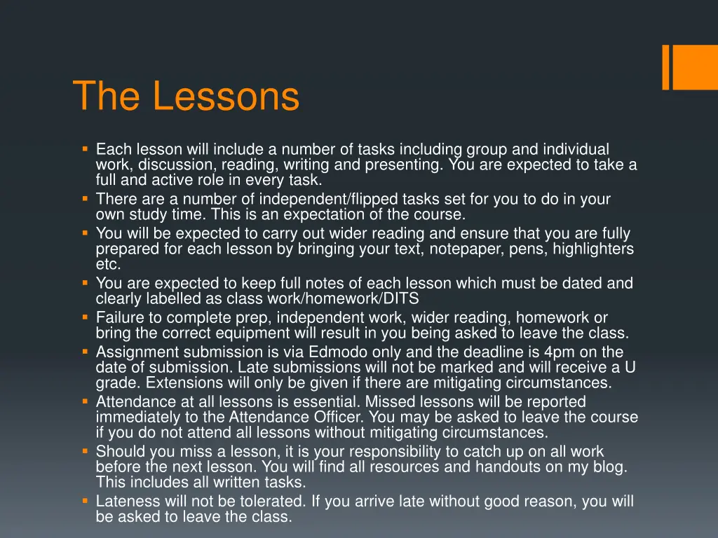 the lessons