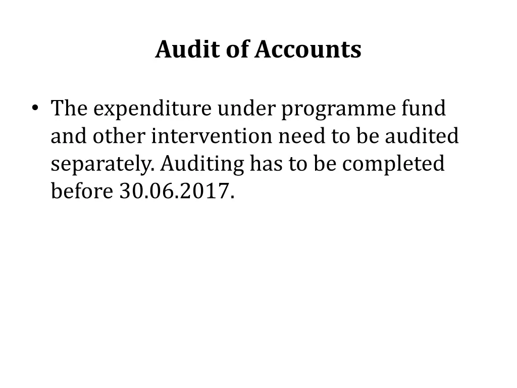 audit of accounts