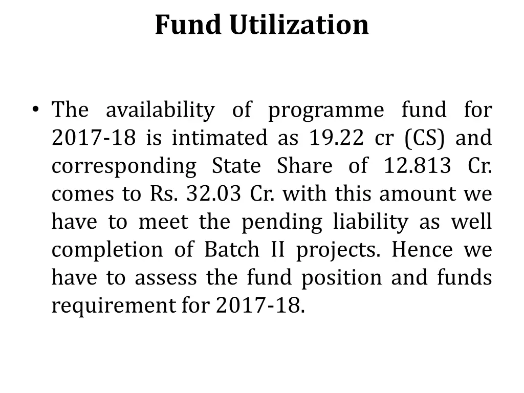 fund utilization