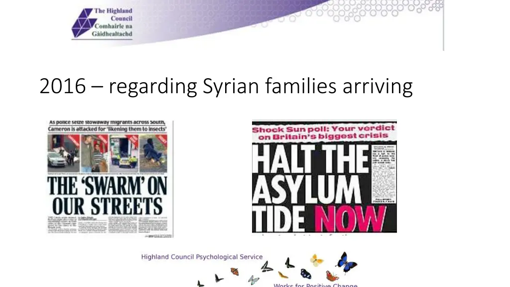 2016 regarding syrian families arriving