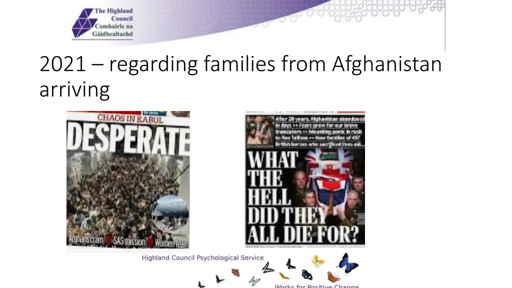 2021 regarding families from afghanistan arriving