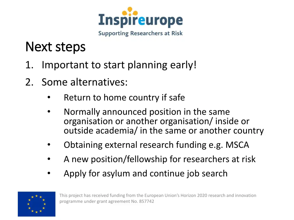 next steps next steps 1 important to start