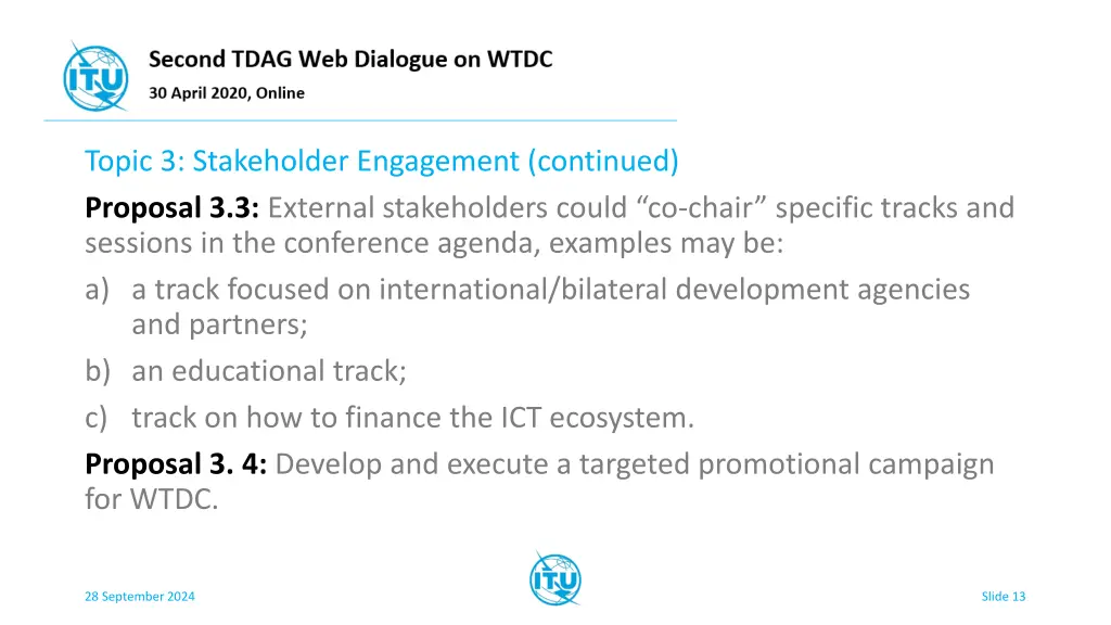 topic 3 stakeholder engagement continued proposal