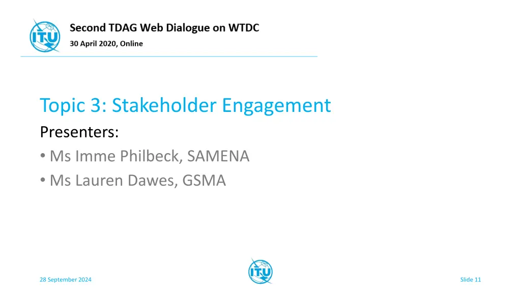 topic 3 stakeholder engagement presenters ms imme