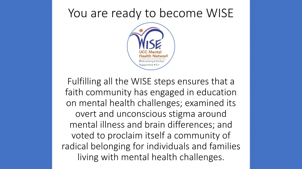 you are ready to become wise