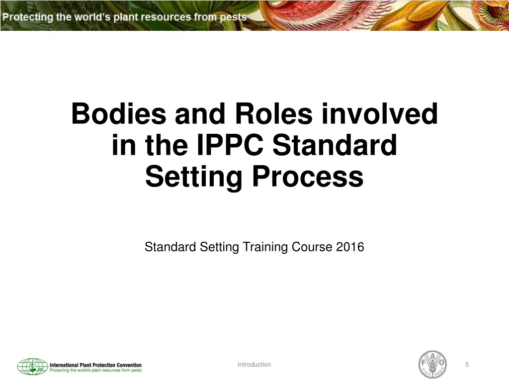 bodies and roles involved in the ippc standard