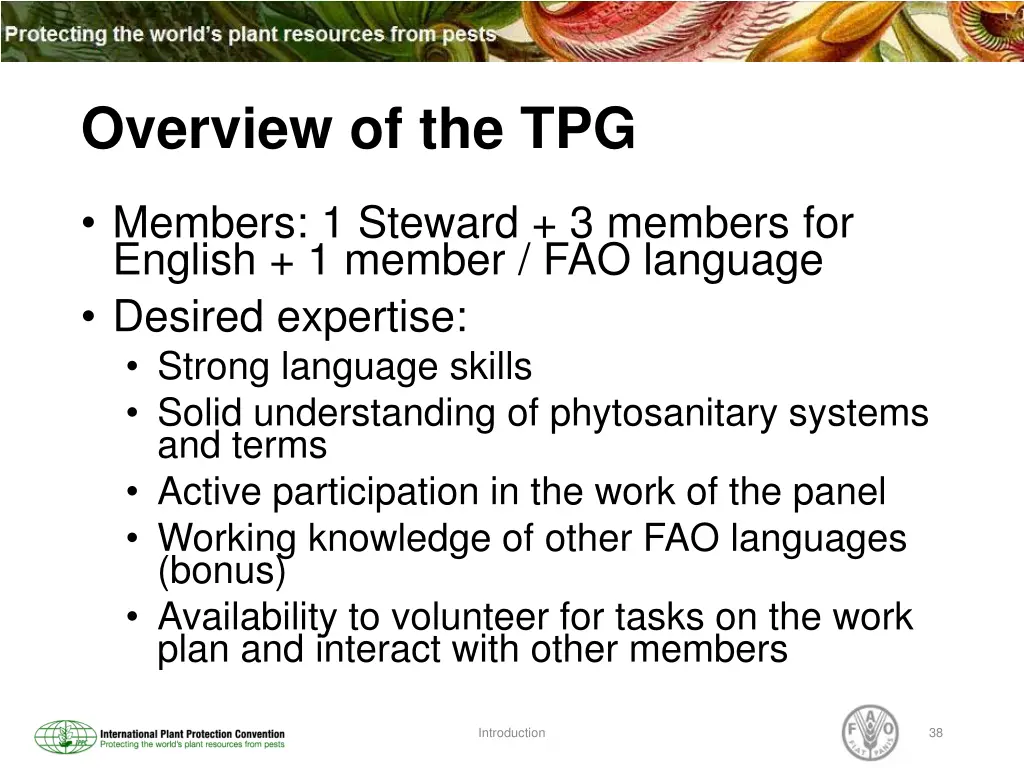 overview of the tpg