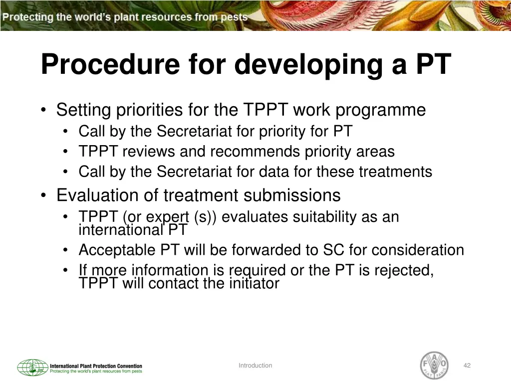 procedure for developing a pt